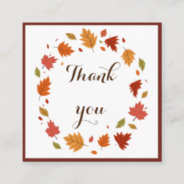 秋エレガントリーフありがとうお客様への感謝 スクエア名刺