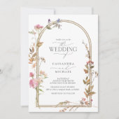 秋エレガントワイルドフラワーフローラ水彩写真 招待状 (正面)