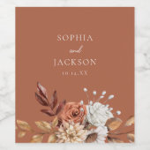 秋エレガント冬フローラ結婚式の引き出物ワインL ワインラベル (シングルラベル)