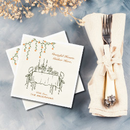 秋エレガント感謝祭の友達ディナー スタンダードランチョンナプキン