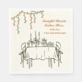 秋エレガント感謝祭の友達ディナー スタンダードランチョンナプキン (正面)