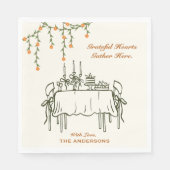 秋エレガント感謝祭の友達ディナー スタンダードランチョンナプキン (正面)