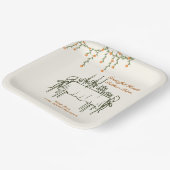 秋エレガント感謝祭の友達ディナー ペーパープレート (傾斜あり)