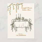 秋エレガント感謝祭の友達ディナー ポストカード (正面)