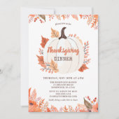 秋エレガント感謝祭ディナー 招待状 (正面)