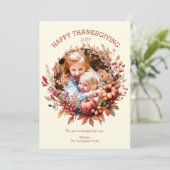 秋エレガント感謝祭フォトカード シーズンカード (スタンド正面)