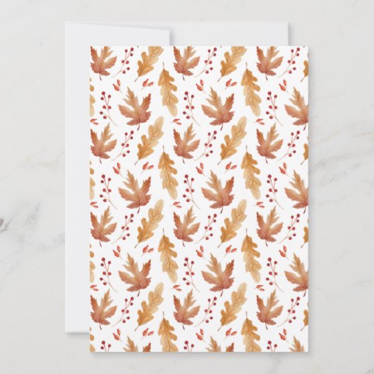 秋エレガント感謝祭フォトカード シーズンカード (裏面)