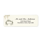 秋エレガント感謝祭差出人住所 ラベル (正面)