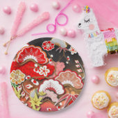 秋エレガント日本のの着物 ペーパープレート (パーティー)