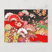 秋エレガント日本のの着物 ポストカード (正面)