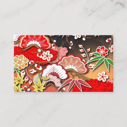 秋エレガント日本のの着物 名刺 (正面)