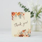 秋エレガント植物写真結婚の サンキューカード (スタンド正面)