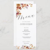 秋エレガント植物学フローラ結婚のメニュー メニュー (正面/裏面)