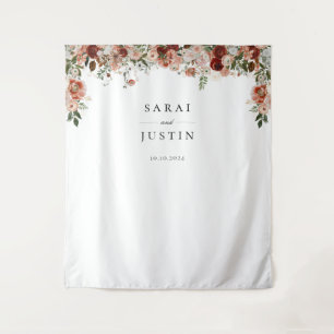 秋エレガント植物学フローラ結婚の背景 タペストリー