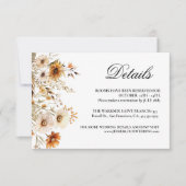 秋エレガント植物野結婚花 出欠カード (正面)