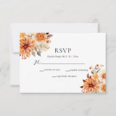 秋エレガント水彩出欠結婚カード 出欠カード (正面)