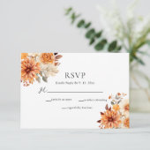 秋エレガント水彩出欠結婚カード 出欠カード (スタンド正面)
