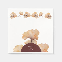 秋エレガント燃えたオレンジ色のフローラ結婚の夕食 スタンダードカクテルナプキン