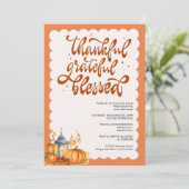 秋エレガント秋の友情引っ越し祝いパーティー 招待状 (スタンド正面)