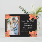 秋エレガント秋の水の色のフローラ黒い写真 セーブザデート (スタンド正面)