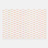 秋エレガント秋の水の色フローラ50誕生日 ラッピングペーパーシート (正面3)