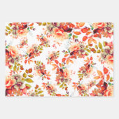 秋エレガント秋の水の色フローラ50誕生日 ラッピングペーパーシート (正面2)