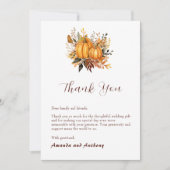 秋エレガント秋カボチャサンキューカード サンキューカード (正面)