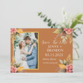 秋エレガント秋フローラテラコッタ写真 セーブザデート (スタンド正面)