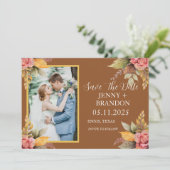 秋エレガント秋フローラテラコッタ写真 セーブザデート (スタンド正面)