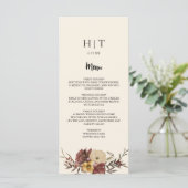 秋エレガント秋フローラ結婚のメニューカード (スタンド正面)