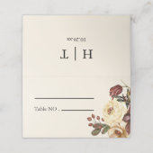 秋エレガント秋フローラ結婚座席表 プレイスカード (外部開封)