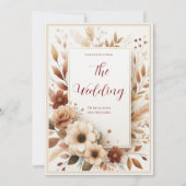 秋エレガント秋フローラ結婚式招待状 招待状 (正面)