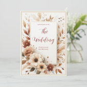 秋エレガント秋フローラ結婚式招待状 招待状 (スタンド正面)
