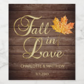 秋エレガント秋ラブカントリー素朴ウェディング ワインラベル (シングルラベル)