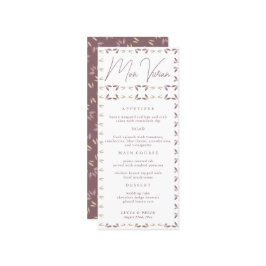 秋エレガント秋リーフ結婚のディナーメニューカード メニュー