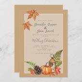 秋エレガント紅葉パンプキ結婚ンズ 招待状 (正面/裏面)