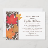 秋エレガント紅葉結婚ブライダルシャワー 招待状 (正面)