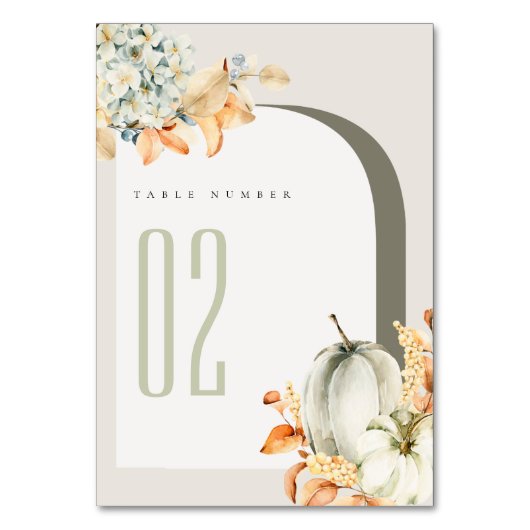 秋エレガント素朴のカボチャフローラ テーブルナンバー (正面)
