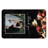 秋エレガント素朴の花結婚さん マグネット (横)