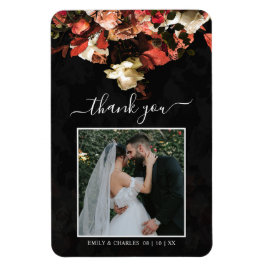 秋エレガント素朴の花結婚さん マグネット