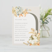 秋エレガント素朴パンプキンアーチフローラ結婚ズ サンキューカード (スタンド正面)