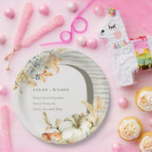 秋エレガント素朴パンプキンアーチフローラ結婚ズ ペーパープレート (パーティー)