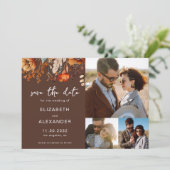 秋エレガント素朴フローラ結婚の3枚 セーブザデート (スタンド正面)