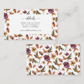 秋エレガント結婚の エンクロージャーカード (正面/裏面)