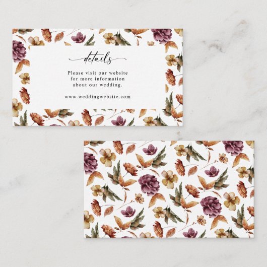 秋エレガント結婚の エンクロージャーカード (正面/裏面)