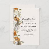 秋エレガント結婚の 招待状 (正面/裏面)