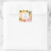 秋エレガント茶色フローラ開花グラデーシ結婚ョン スクエアシール (バッグ)