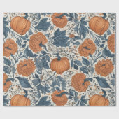 秋エレガント葉抽象芸術カボチャ花 ラッピングペーパー (フラット)