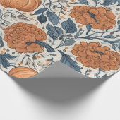 秋エレガント葉抽象芸術カボチャ花 ラッピングペーパー (角)