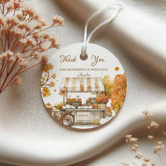 秋エレガント農家市場ベビーシャワーありがとう フェイバータグ